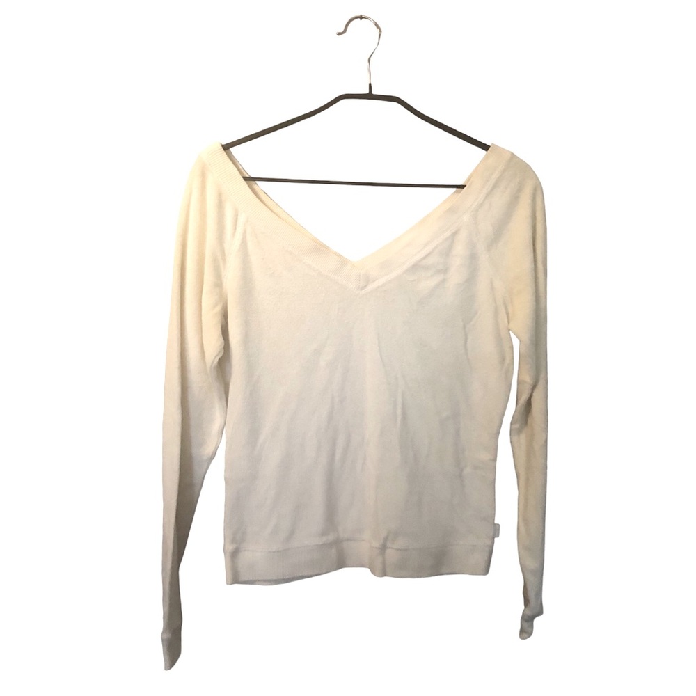 Express Off-White Velour Sweater